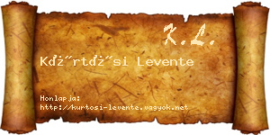 Kürtösi Levente névjegykártya