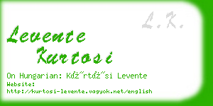 levente kurtosi business card